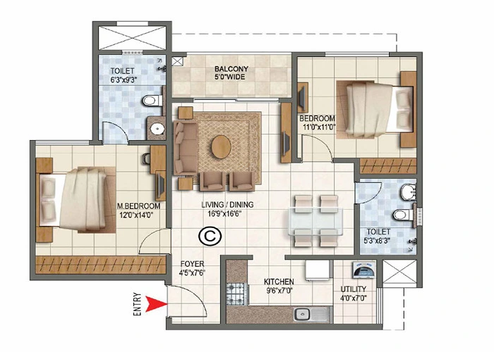 Featured Image of Century Arcade 1 BHK Floor Plan